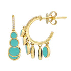 Mop Dangle Hoop Earrings.
