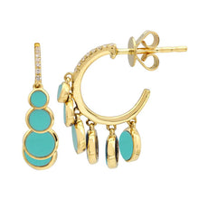 Mop Dangle Hoop Earrings.