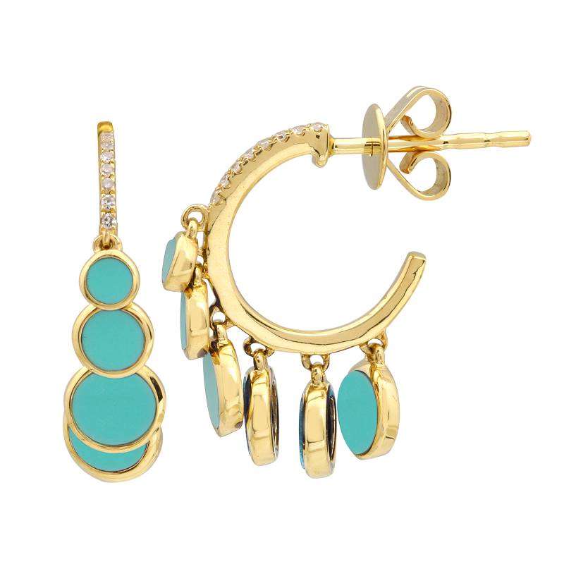 Mop Dangle Hoop Earrings.