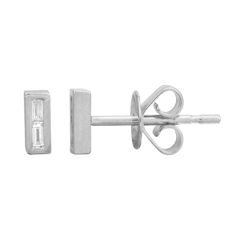 Mini Baguette Bar Earrings.