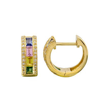 Wide Gemstone Huggies.