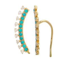 Diamond Lapis Crawler Earrings.
