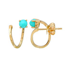 Gemstone Ear Jacket Spiral Stud Earrings.