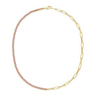 Half Link Chain & Sapphire Tennis Necklace.