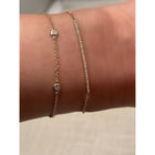 Emerald Skinny Bar Charm Link Bracelet.