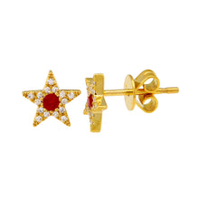 Gemstone Center Star Studs.