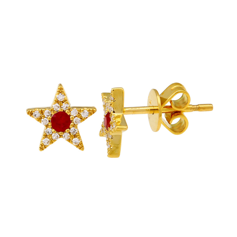 Gemstone Center Star Studs.