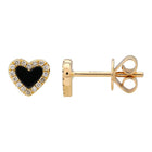 Mini Gemstone Halo Heart Studs.