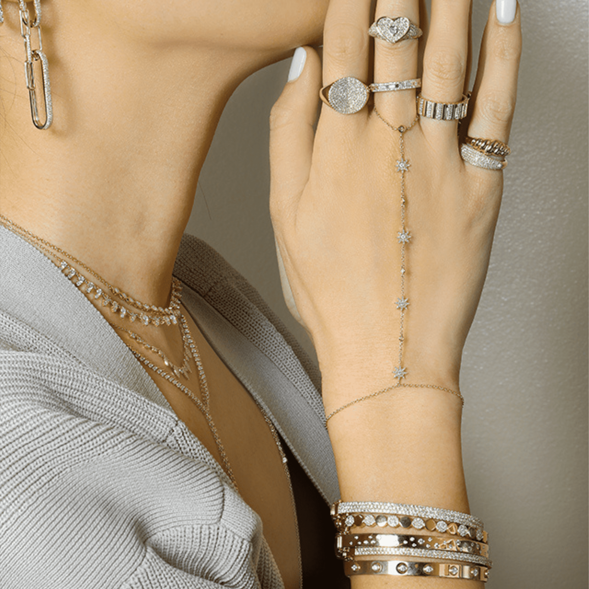 Illusion Pear Shape Diamond Double Chain Necklace.
