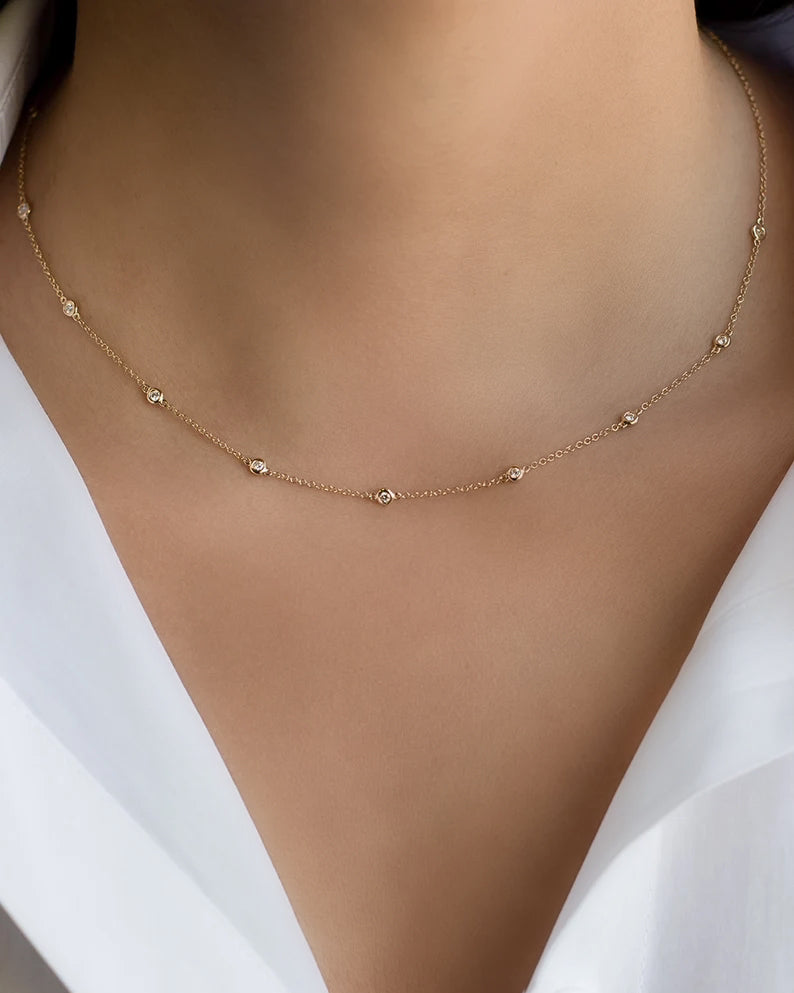 Diamond Bezel By-Yard Necklace.