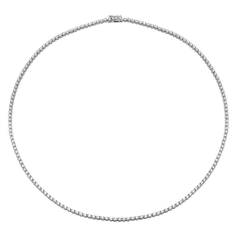 Crown Prong Diamond Tennis Necklace.