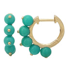 Gold Beaded Gem Hoops.