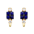 Gemstone Diamond Hoop Earrings.