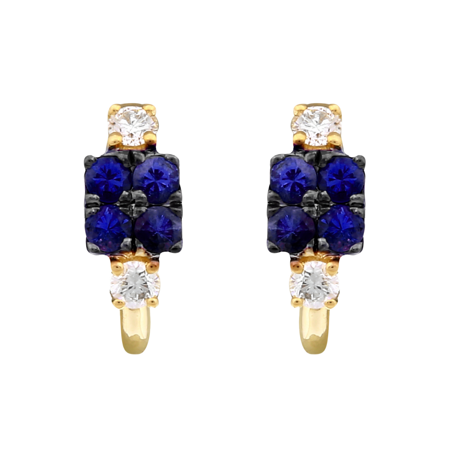Gemstone Diamond Hoop Earrings.