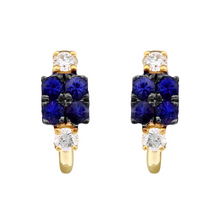 Gemstone Diamond Hoop Earrings.