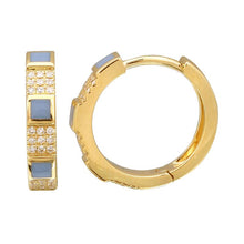 Enamel Block Pave Hoops.