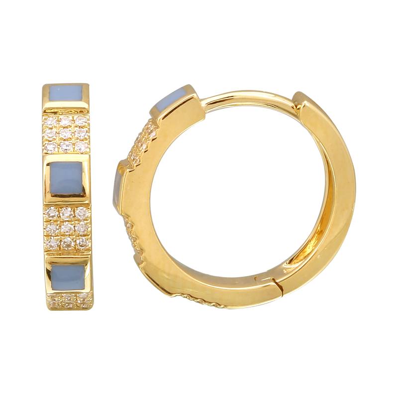 Enamel Block Pave Hoops.