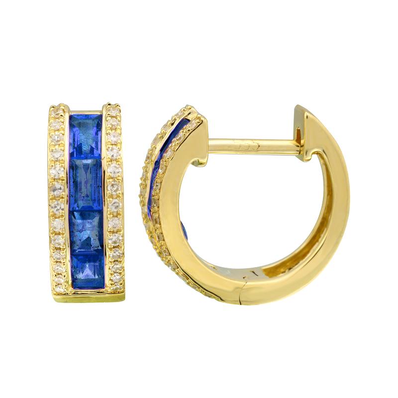 Wide Gemstone Huggies.