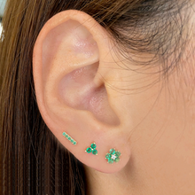 Rhodium Bar Earrings.