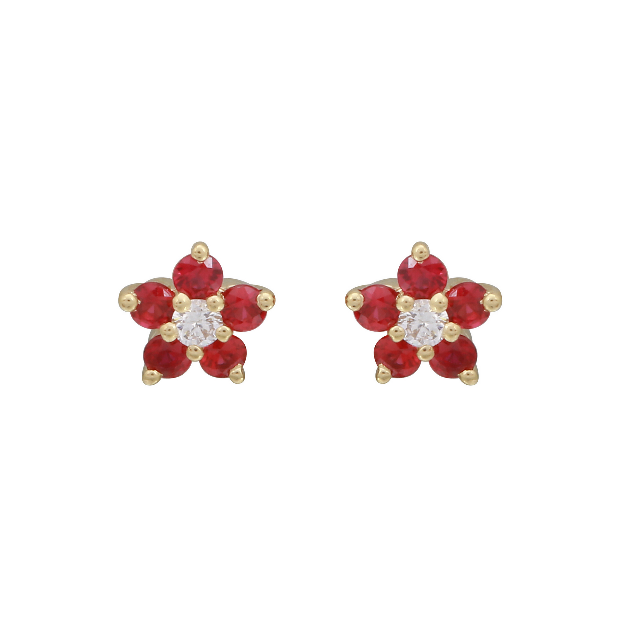 Gemstone Flower Studs.