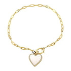 Heart Stone Charm Paper Link Bracelet.