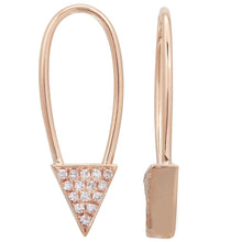 Triangle Tip Safety Pin Crawler Earrings.