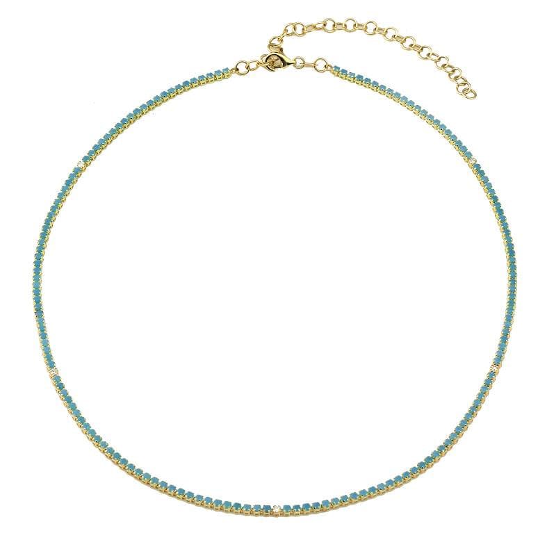 Lapis Gemstone Tennis Necklace.