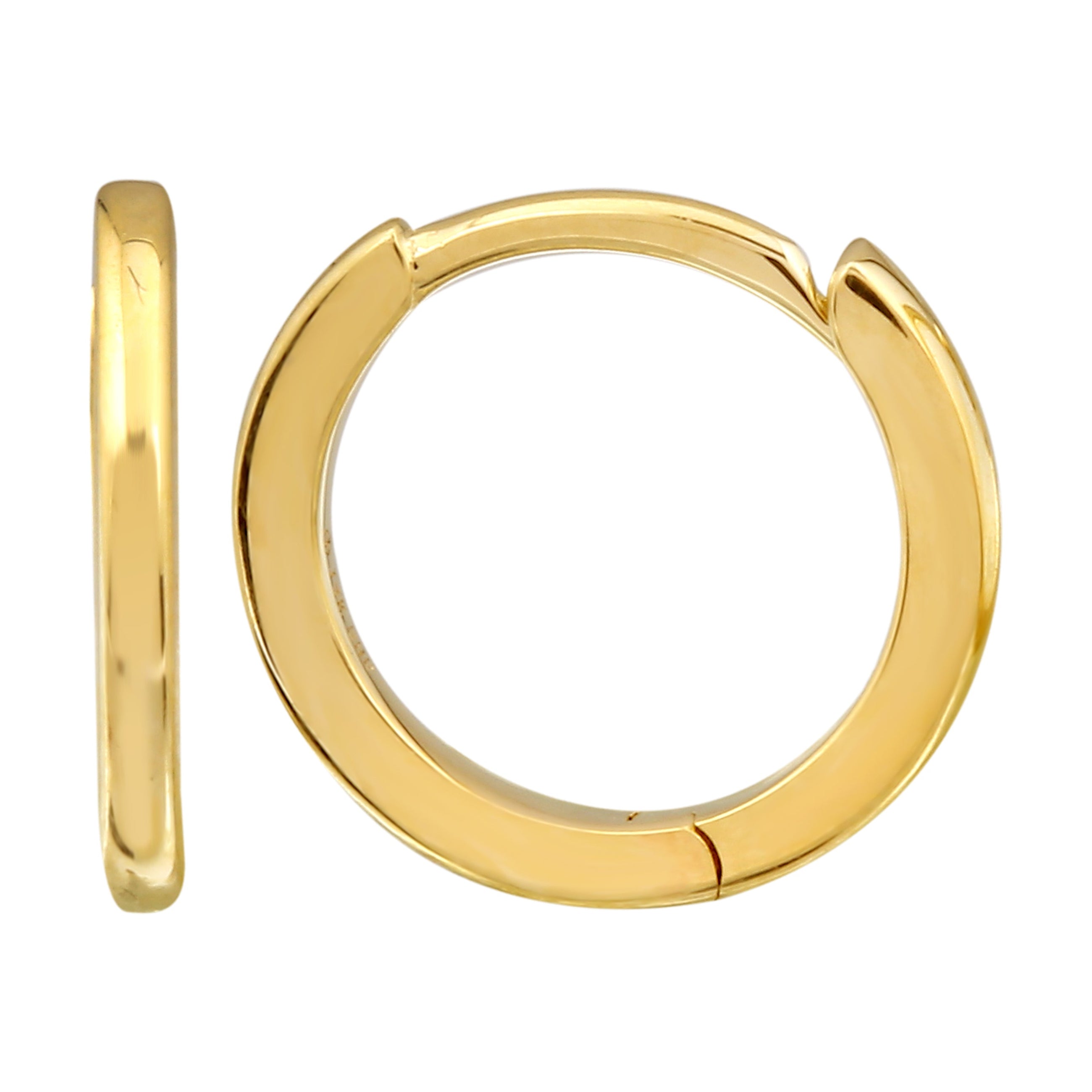 Smooth 14k Gold Huggie Earrings.
