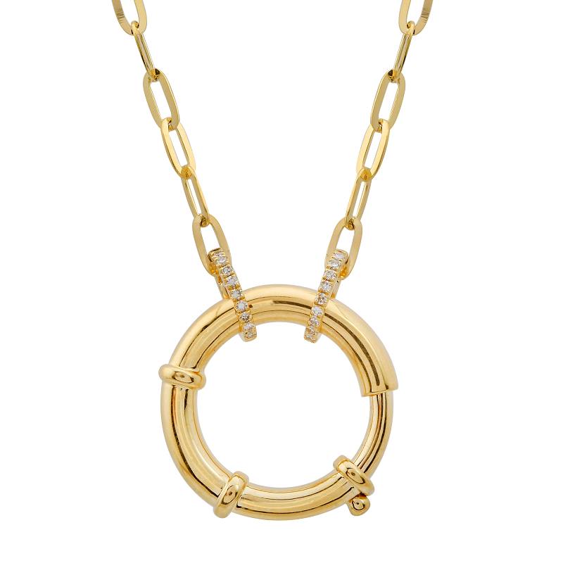 Spring Clasp Pendant Paperclip Necklace.