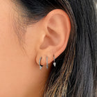 Black Spike Hoops.