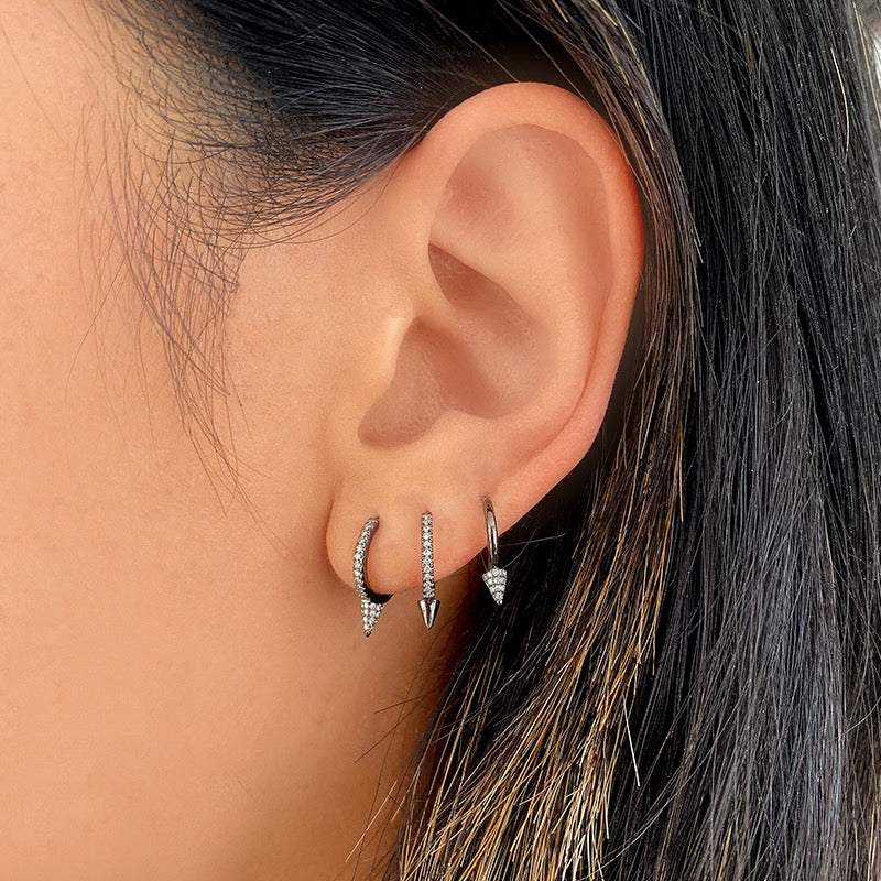 Black Spike Hoops.