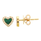 Mini Gemstone Halo Heart Studs.