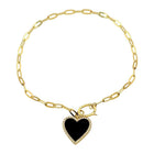 Heart Stone Charm Paper Link Bracelet.