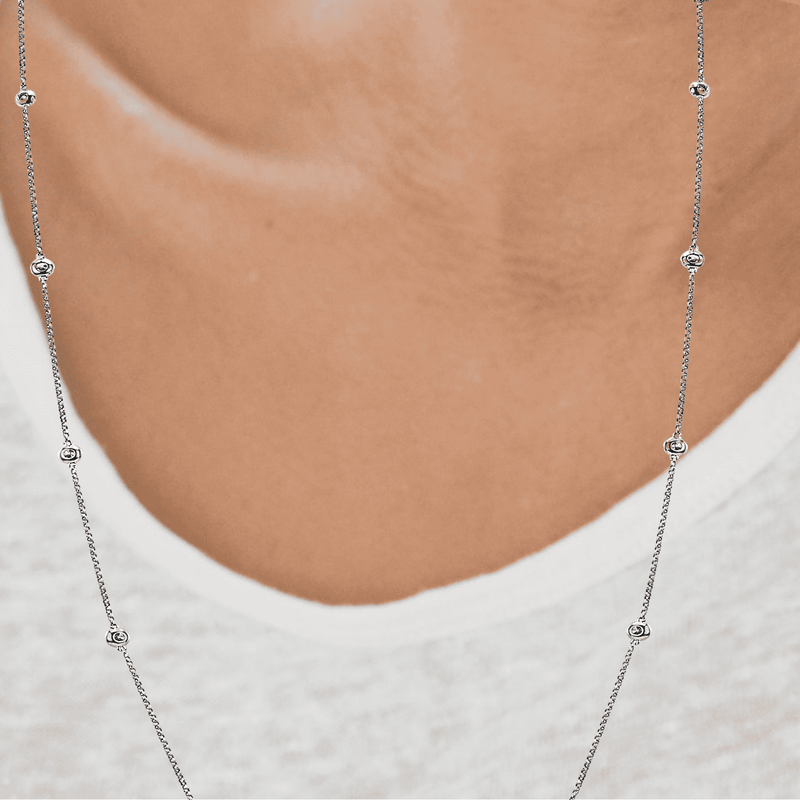 Extra Long Diamond Strand Necklace.