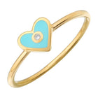 Color Enamel Heart Ring.
