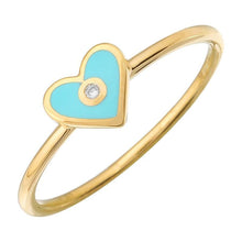 Color Enamel Heart Ring.