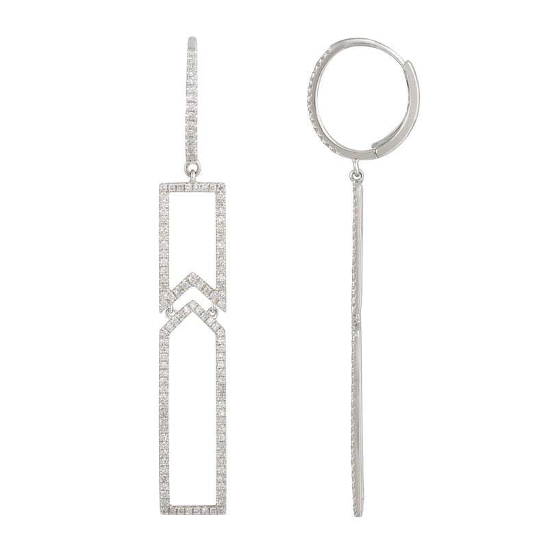 Diamond Leverback Earrings.