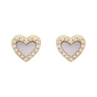 Mini Gemstone Halo Heart Studs.