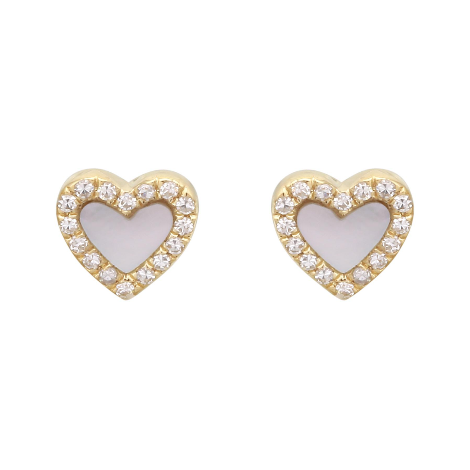 Mini Gemstone Halo Heart Studs.