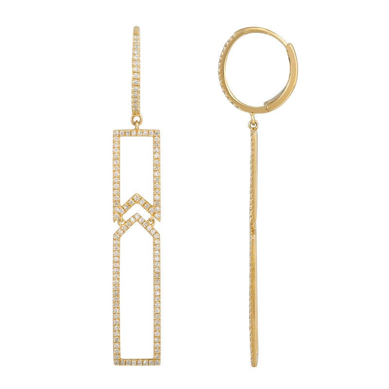 Diamond Leverback Earrings.