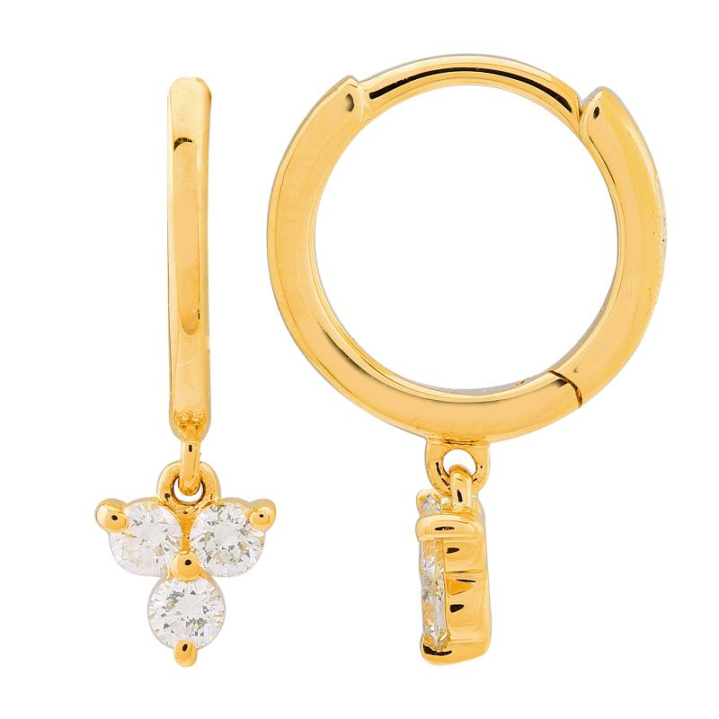 Diamond Trio Dangle Huggies.