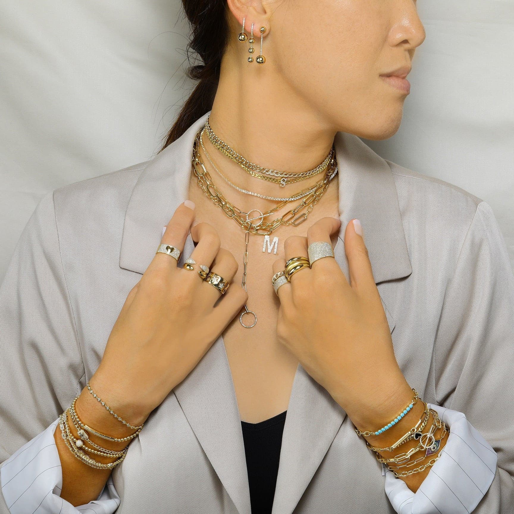 Diamond Toggle Oval Link Chain Necklace.