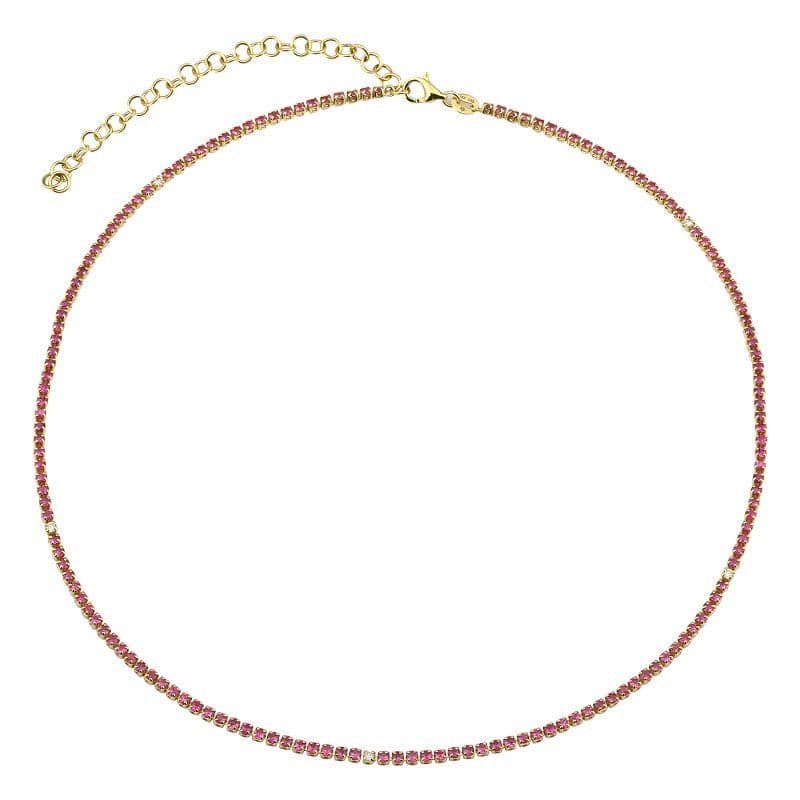 Lapis Gemstone Tennis Necklace.