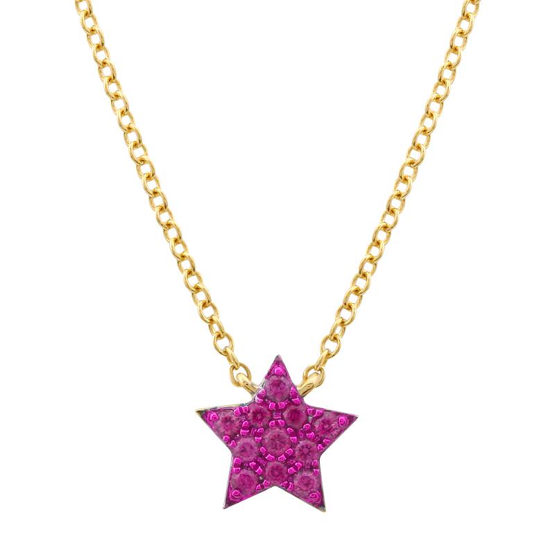 Rhodium Star Necklace.