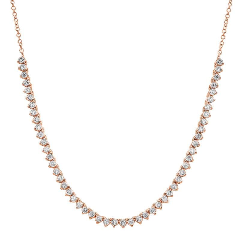 3 Prong Tennis Chain Necklace.