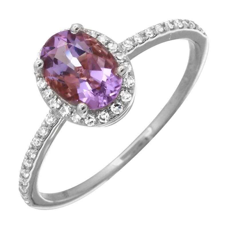 Oval Gemstone Halo Engagement Ring.