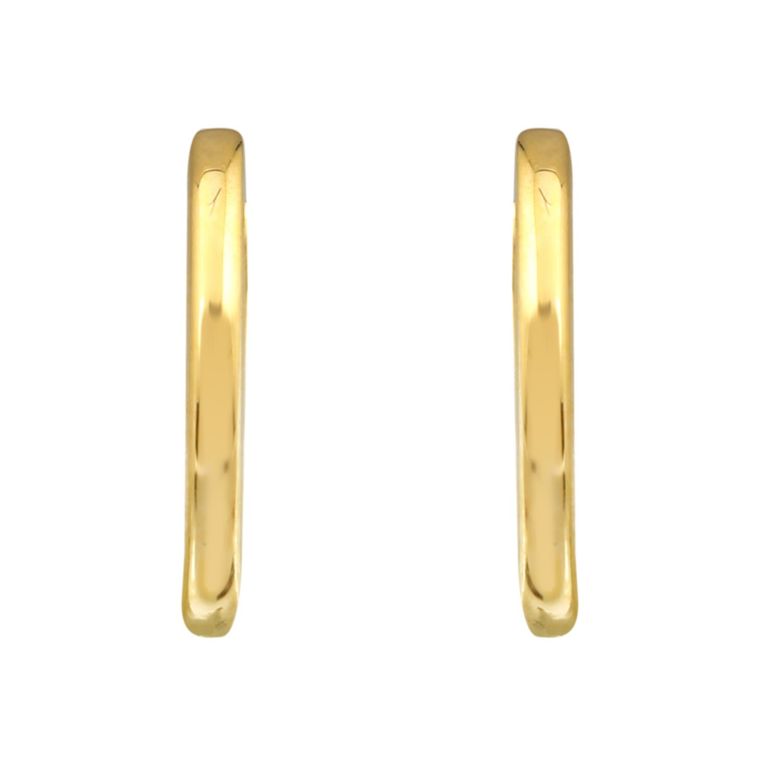Smooth 14k Gold Huggie Earrings.
