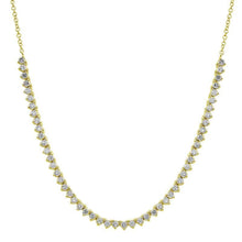 3 Prong Tennis Chain Necklace.