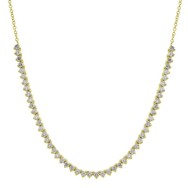 3 Prong Tennis Chain Necklace.