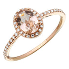 Oval Gemstone Halo Engagement Ring.